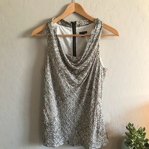 Ann Taylor Sleeveless Blouse / Pebble Print